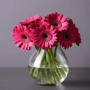 Charming Pink Gerbera Vase