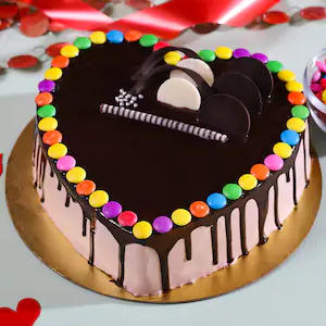 Colorful Choco Heart Cake – 1 Kg