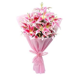 Elegant Pink Lily Bouquet