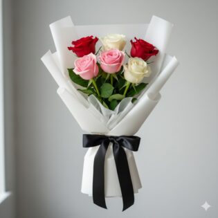 Vibrant 6 Mixed Roses Bouquet